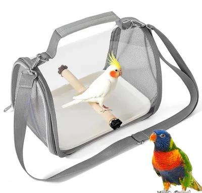 Produktbild von Vogel Transportbox faltbar mit Holzstab und Tablett 26 x 19 x 19.5 cm