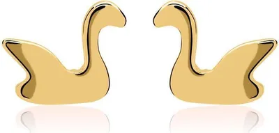 Produktbild von Unique Ohrstecker Sterlingsilber IP-Gold Schwan SE0824