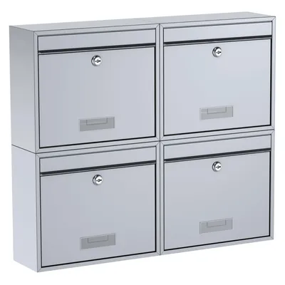Produktbild von BASI - Briefkasten - SET - 4x BK 900 - Stahl Silber - 4x2170-0661