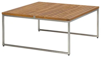 Produktbild von home24 Loungehocker - Webstoff / Teak Massiv