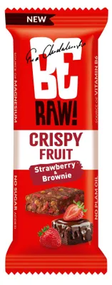 Obrázek produktu pro BeRAW Jahodové brownies tyčinky 40 g – veganské, NOVINKA