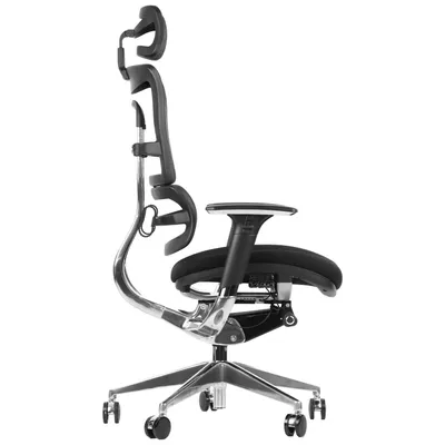 Zdjęcie produktu dla Biurowe ergonomiczne krzesło obrotowe ErgoNew S8, podstawa aluminiowa, regulowane podłokietniki, zagłówek, regulowane siedzisko i oparcie, kolor czarny