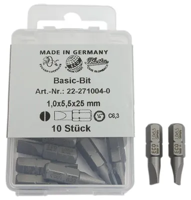 Zdjęcie produktu dla 10 sztuk Dönges BIT do śrub z rowkiem, rozmiar 0,5 x 3,0 mm