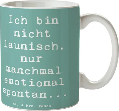 Produktbild von Mr. & Mrs. Panda Teetasse Spruch Emotionen ausdrücken - Meeresbrise - Geschenk, Funken Freude, Trost, Tasse, Herzblut, Zuversicht, kreative Geschenke, Vertrauem, Pott