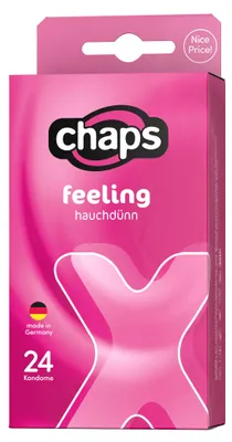 Produktbild von Chaps Kondome - Feeling - 24er Packung - pinkfarbene, hauchdünne Kondome - aus Naturkautschuklatex