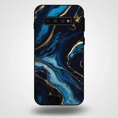 Zdjęcie produktu dla Smartphonica Etui na telefon Samsung Galaxy S10 z marmurowym nadrukiem - Etui z TPU z marmurowym wzorem - Złoto-Niebieski