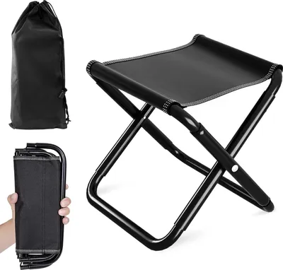 Produktbild von 30 cm Fußbank für draußen - tragbarer Campinghocker mit Tragetasche für Balkon, Camping, Angeln, Gartenarbeit und Strand
