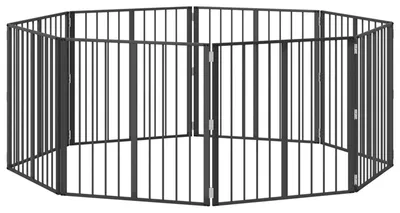 Produktbild von Hundetor 8 stk. Schwarz 80 x 80 cm Verzinkter Stahl