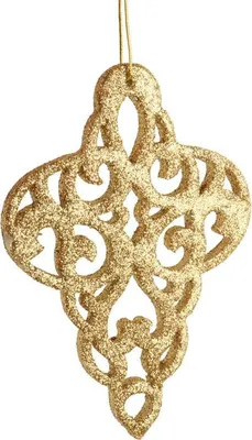 Image de Ornements de Noël dorés et scintillants