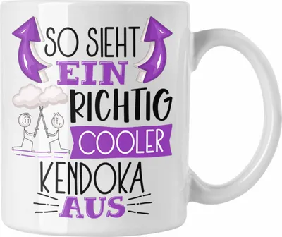 Produktbild von Trendation - So Sieht Ein Richtig Cooler Kendoka Aus Geschenk Tasse Lustiger Spruch Geschenkidee (Weiß)