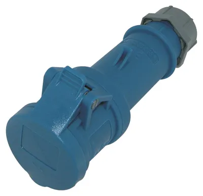 Produktbild von Mennekes CEE, 3-pol , Kunststoff-, Schraubkontakt-Kabelbuchse, vernickelte(r) Kontakt(e), gerade, max. 2,5 mm², blau