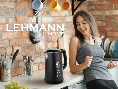 Produktbild von Lehmann elektronischer Wasserkocher mit Temperaturregelung 1,6 Liter,