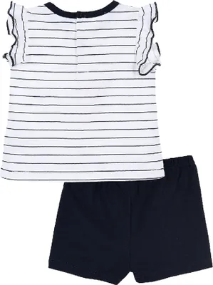 Produktbild von Minnie Mouse Kinder Sommer-Set Mädchen T-Shirt mit Short kurze Hose Set, Farbe:Dunkel-Blau, Größe:80