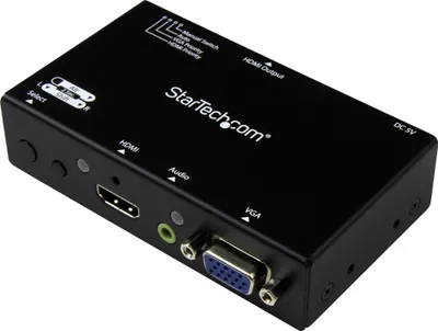 Produktbild von StarTech.com 2 Port HDMI + VGA auf HDMI Konverter Switch / Verteiler mit Vorrangsschaltung - 1080p - 1920 x 1200 - WUXGA - 2 Eingabegerät - 1 Display - Projektor, Display, Set-Top-Box, Computer - 1 x HDMI Ein - 1 x HDMI-Ausgang - 1 x VGA-Eingang