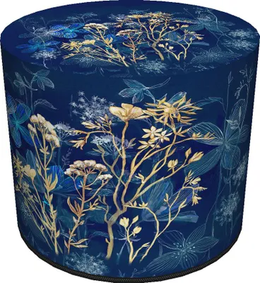 Image de Bertoni Pouf en velours Midnight print- pouf rond Ø40 cm, décoratif, avec fermeture éclair, pour le salon