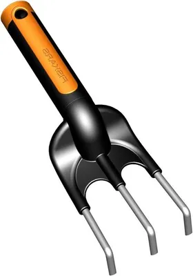 Image de Râteau à main 25 cm en acier inoxydable noir/orange Premium
