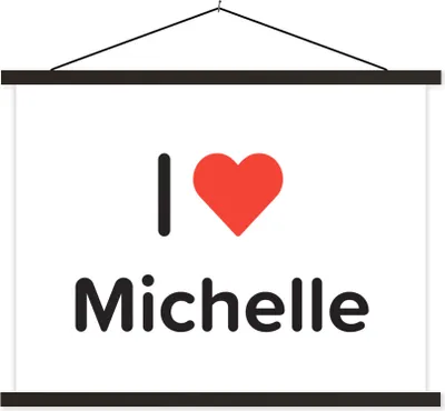 Produktbild von MuchoWow® Textilposter Ich liebe - Michelle - Mädchen 150x113 cm mit schwarzem Rahmen - Wohnzimmer