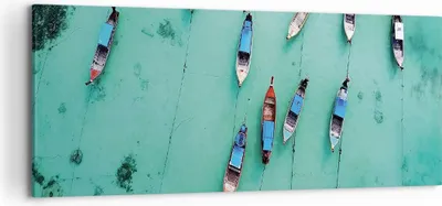 Produktbild von Bild auf Leinwand - Leinwandbild - Einteilig - Boote mit Luft - 120x50cm - Wand Bild - Wanddeko - Wandbilder - Leinwanddruck - Bilder - Wanddekoration - Leinwand bilder - Wandbild - AB120x50-4362