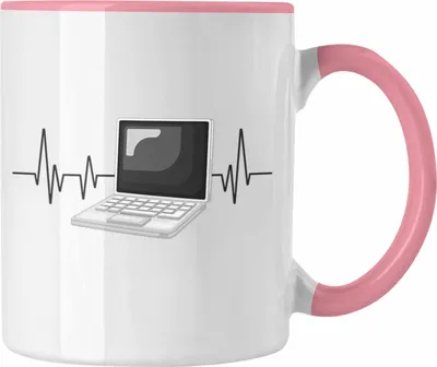 Produktbild von Trendation - Informatiker Herzschlag Tasse Geschenk für It Techniker Büro Geschenkidee (Rosa)