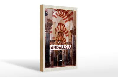 Produktbild von Holzschild Reise 20x30cm Retro Andalusia Spain Spanien