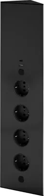 Image de Colonne d'énergie ST 3007 USB A+C en NOIR avec 4 emplacements et station de recharge USB A+C / Prise multiple / Prise d'angle