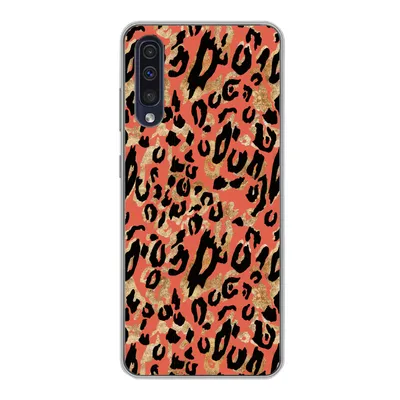 Produktbild von MuchoWow® Handyhülle Schutzhülle Hülle für Samsung Galaxy A30s Pantherdruck - Gold - Rosa Silikon Softcase Handy Hülle - Karteninhaber