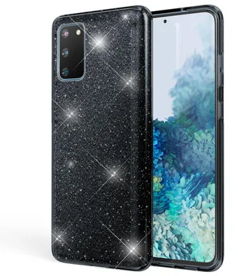 Zdjęcie produktu dla NALIA Glitter Case do Samsung Galaxy S20, diamentowe etui ochronne na telefon komórkowy, czarne