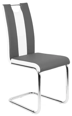 Image de Chaise de salle à manger, design minimaliste, assise confortable, gris et blanc