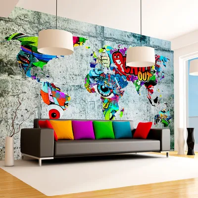 Produktbild von Basera Selbstklebende Fototapete Weltkartenmotiv k-A-0030-a-b, mit UV-Schutz, 245x175 cm