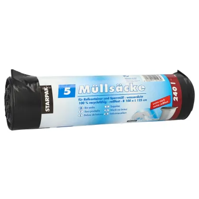 Image de PAPSTAR Poubelle HDPE, 240 litres, noir