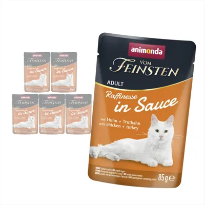 Zdjęcie produktu dla Animonda Vom Feinsten 6x85g Mokra Karma Dla Kota Kurczak z Indykiem w Sosie