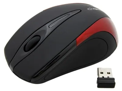 Imagen del producto de Ratón óptico inalámbrico Esperanza de 2.4 GHz, 3D, USB, color rojo