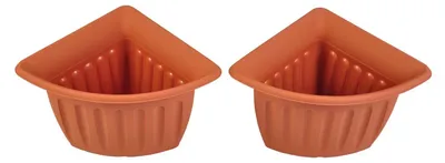 Image de Pot de fleurs d'angle, set de 2 pots en terre cuite Pot de fleurs Pot de plantation