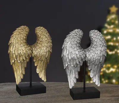 Produktbild von Gilde Skulptur, Flügel, "Wing", Kunstharz, goldfarben, VE 1, L. 8 cm, B. 21 cm, H. 30 cm 89286 4001250892861
