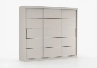 Produktbild von Schwebetürenschrank ABLA II 250 cm Kaschmir mit Spiegel, Kleiderschrank Schlafzimmerschrank, Garderobenschrank mit Schiebetüren