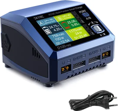 Produktbild von SkyRC D100Neo AC100W DC200W Zweikanal-Multifunktions-Intelligentes Ladegeraet fuer Lipo/LiFe/Lilon/LIHV/NIMH/NICD 3S/6S/12S Pb-Akku (EU-Stecker)