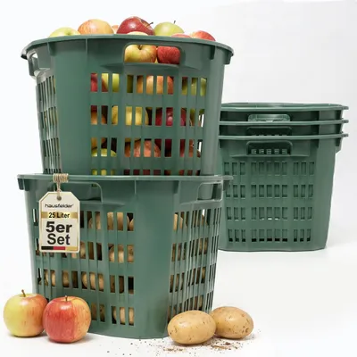 Produktbild von Erntekorb Gartenkorb, Grün, 25 Liter, 5 Stück