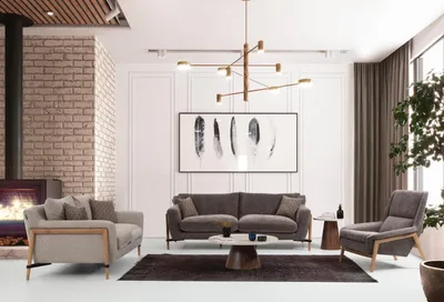 Zdjęcie produktu dla Sofy Zestaw sofa 3-osobowa fotel 3-osobowy tkanina salon szary