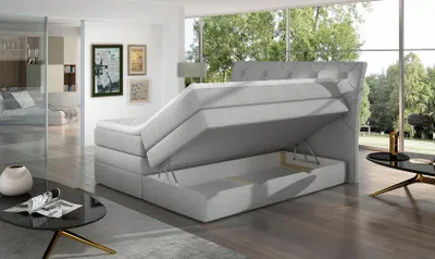 Produktbild von Doppelbett 180x200 VORVIRO - hellgrau