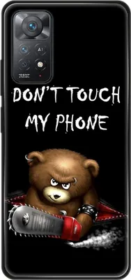 Produktbild von König Design Hülle kompatibel mit Xiaomi Redmi Note 11E Pro Kunststoff Soft Handyhülle - Handy Case Dont Touch My Phone Bär Schwarz
