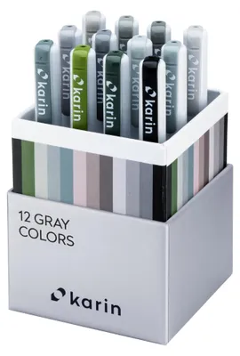 Produktbild von Karin Brushpen Set Realbrush PRO 12 Stück Grau - Aquarellmarker