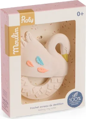Produktbild von Beißring Schwan aus Naturkautschuk, 9,5 x 9 x 0,5 cm, für Babys ab 0 Monate
