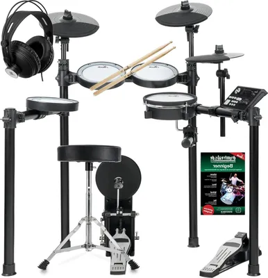 Immagine prodotto di Batteria elettronica - Batteria digitale - Creazione musicale - Risposta realistica - 8 suoni - Nero
