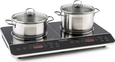 Image de Klarstein Plaque Induction 3400W, Plaque de Cuisson Electrique à Induction, Plaque Induction 2 Feux, Tables de Cuisson Portable, Contrôle Tactile, Rechaud Electrique, Cuisinière Electrique Puissante