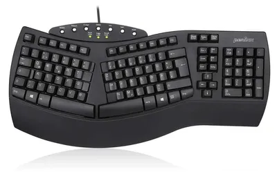 Produktbild von Perixx PERIBOARD-512 Ergonomische Tastatur - Geteiltes Tastenfeld - USB - Empfohlen bei Tennisarm -QWERTZ Deutsches Layout - Schwarz