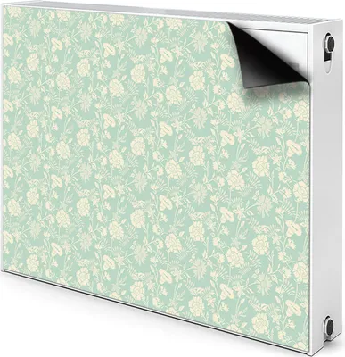 Produktbild von Magnet Radiator Magnet Mat Heizkörper Heizung Verkleidung Abdeckung 80x60 cm  - weiße Blumen
