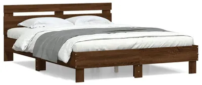 Obrázek produktu pro vidaXL Rám postele s čelem hnědý dub 140x200 cm