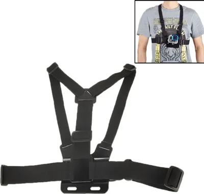Image de Sangle de poitrine pour sports extrêmes, ceinture élastique, support pour bretelles, compatible avec les caméras GoPro, Insta360, DJI Osmo et autres caméras d'action, couleur : noir