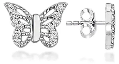 Produktbild von Playful silver butterfly earrings LME0761