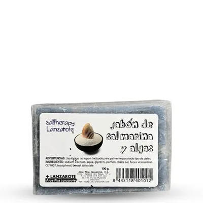 Immagine prodotto di Salt Soap Aloe Plus Lanzarote 100 g. Sapone naturale conmarino delle Isole Canarie.